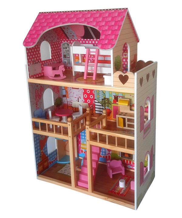 Wooden Doll House & Accessories